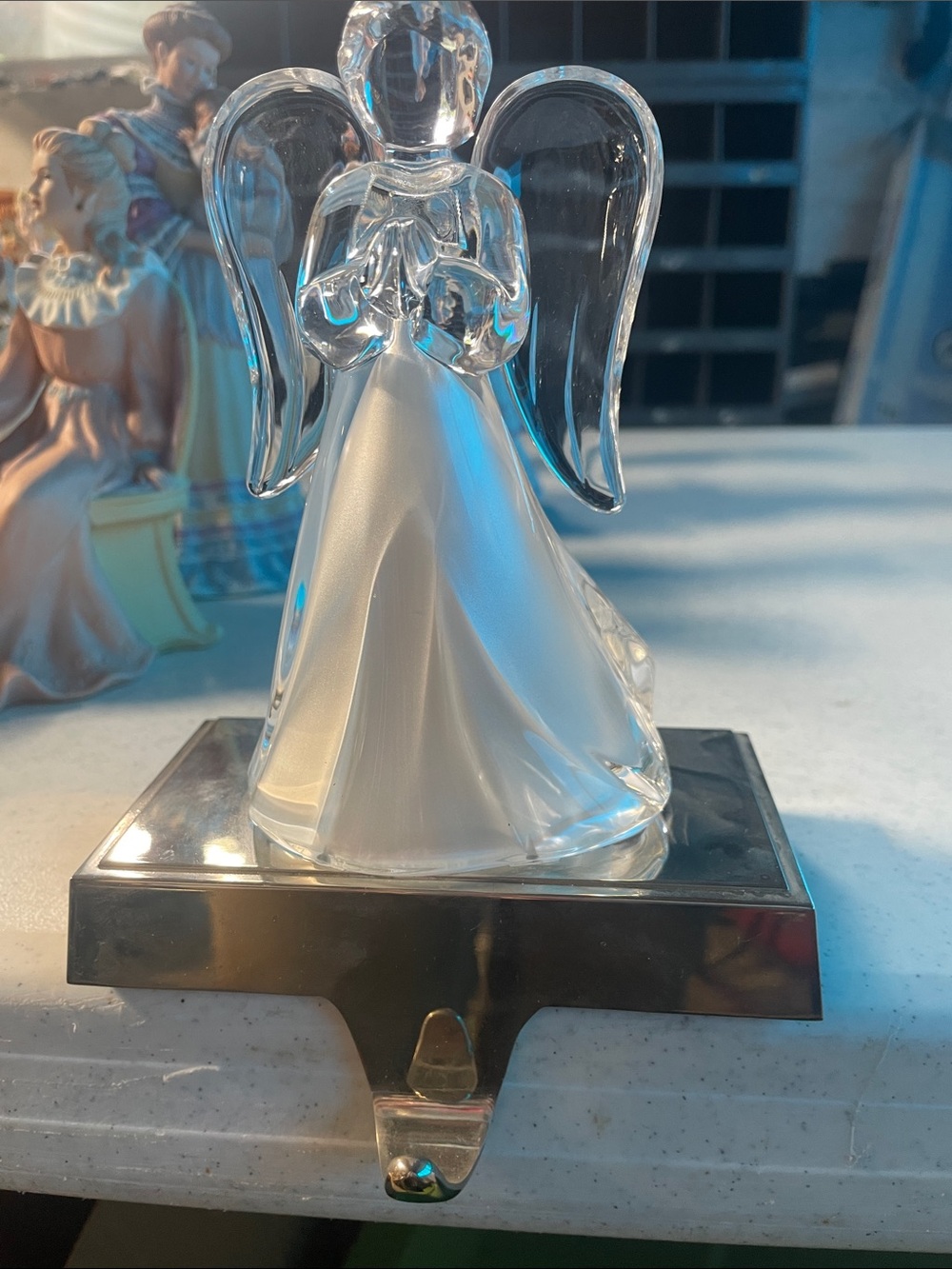Crystal Angel Figurine Night Light - Clear and White